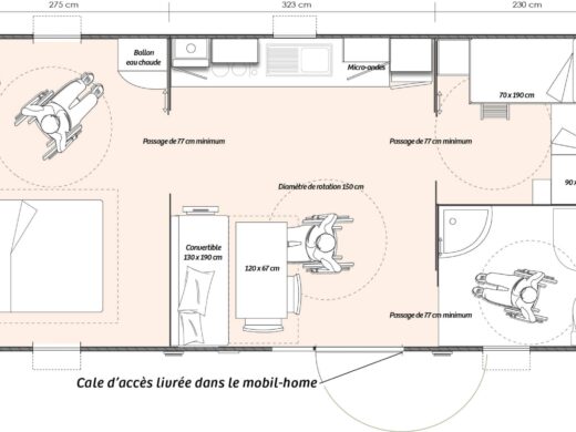 Mobile home for people with reduced mobility